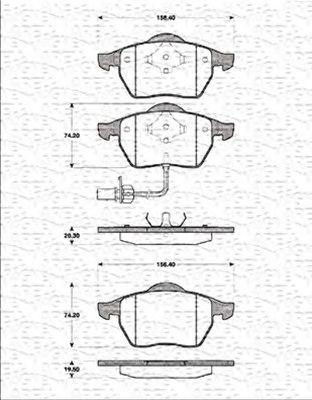 MAGNETI MARELLI 363702161191 -  Комплект тормозных колодок, дисковый тормоз